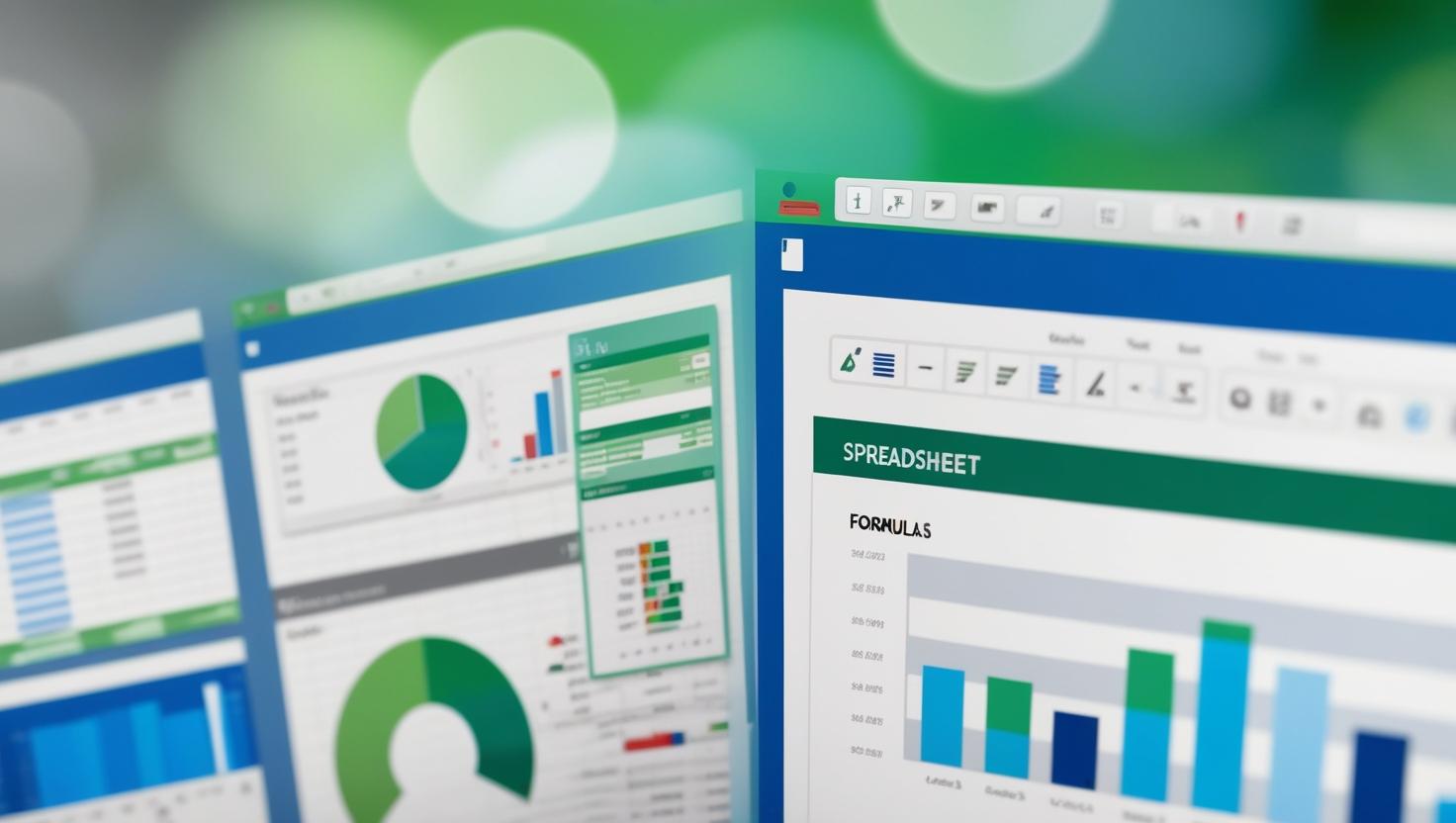 Computer screen displaying business analytics charts and data